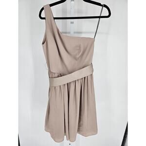 Vera Wang White Collection Womens Sz 8 Bridesmaid Dress Champagne One Shoulder